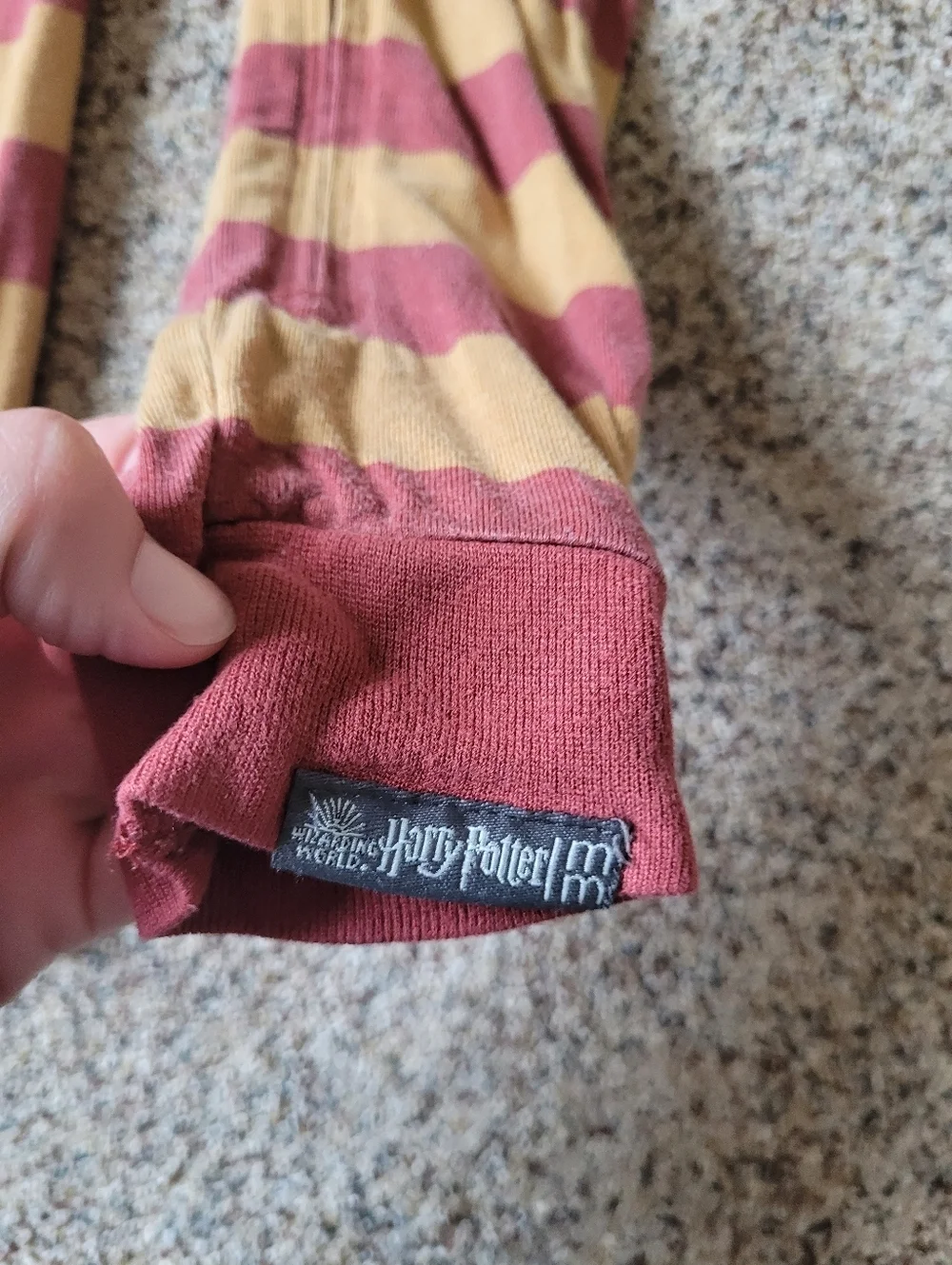 Modern Moments Harry Potter Kids Striped One-Piece Pajamas in Red and Mustard 4T